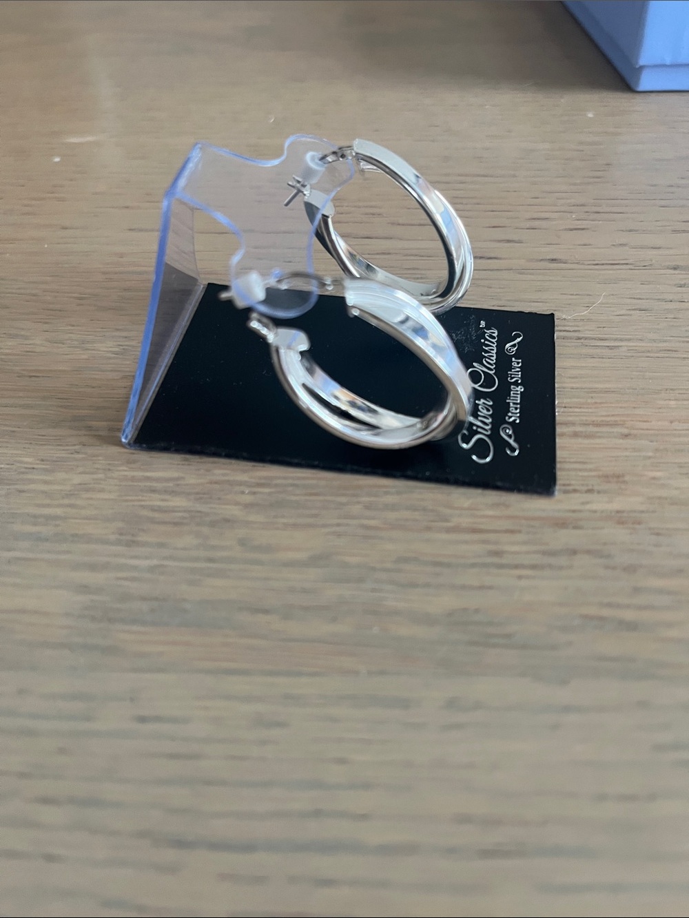 NWT Sterling Silver Polished Hoop Earrings - Silver - Picture 2 of 3